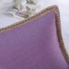 imagePhantoscope Pack of 2 Farmhouse Decorative Throw Decorative Pillow Cover Burlap Linen Trimmed Tailored Edges Sage Green 18 x 18 inches 45 x 45 cmPurple