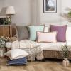 imagePhantoscope Pack of 2 Farmhouse Decorative Throw Decorative Pillow Cover Burlap Linen Trimmed Tailored Edges Sage Green 18 x 18 inches 45 x 45 cmPurple