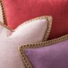 imagePhantoscope Pack of 2 Farmhouse Decorative Throw Decorative Pillow Cover Burlap Linen Trimmed Tailored Edges Sage Green 18 x 18 inches 45 x 45 cmRed