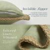 imagePhantoscope Pack of 2 Farmhouse Decorative Throw Decorative Pillow Cover Burlap Linen Trimmed Tailored Edges Sage Green 18 x 18 inches 45 x 45 cmSage Green