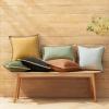 imagePhantoscope Pack of 2 Farmhouse Decorative Throw Decorative Pillow Cover Burlap Linen Trimmed Tailored Edges Sage Green 18 x 18 inches 45 x 45 cmSage Green