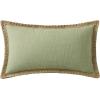 imagePhantoscope Pack of 2 Farmhouse Decorative Throw Decorative Pillow Cover Burlap Linen Trimmed Tailored Edges Sage Green 18 x 18 inches 45 x 45 cmSage Green