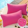 imagePhantoscope Pack of 2 Outdoor Waterproof Throw Pillow Covers with Contrast Piping Decorative Square Cushion Case Patio Pillows for Couch Tent Sunbrella Sage Green 18x18 inchesHot Pink