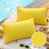 imagePhantoscope Pack of 2 Outdoor Waterproof Throw Pillow Covers with Contrast Piping Decorative Square Cushion Case Patio Pillows for Couch Tent Sunbrella Sage Green 18x18 inchesLemon Yellow