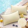 imagePhantoscope Pack of 2 Outdoor Waterproof Throw Pillow Covers with Contrast Piping Decorative Square Cushion Case Patio Pillows for Couch Tent Sunbrella Sage Green 18x18 inchesButter Yellow