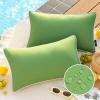 imagePhantoscope Pack of 2 Outdoor Waterproof Throw Pillow Covers with Contrast Piping Decorative Square Cushion Case Patio Pillows for Couch Tent Sunbrella Sage Green 18x18 inchesForest Green