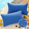 imagePhantoscope Pack of 2 Outdoor Waterproof Throw Pillow Covers with Contrast Piping Decorative Square Cushion Case Patio Pillows for Couch Tent Sunbrella Sage Green 18x18 inchesBlue