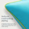 imagePhantoscope Pack of 2 Outdoor Waterproof Throw Pillow Covers with Contrast Piping Decorative Square Cushion Case Patio Pillows for Couch Tent Sunbrella Sage Green 18x18 inchesSky Blue