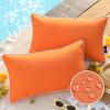 imagePhantoscope Pack of 2 Outdoor Waterproof Throw Pillow Covers with Contrast Piping Decorative Square Cushion Case Patio Pillows for Couch Tent Sunbrella Sage Green 18x18 inchesOrange