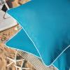 imagePhantoscope Pack of 2 Outdoor Waterproof Throw Pillow Covers with Contrast Piping Decorative Square Cushion Case Patio Pillows for Couch Tent Sunbrella Sage Green 18x18 inchesTeal Blue