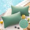 imagePhantoscope Pack of 2 Outdoor Waterproof Throw Pillow Covers with Contrast Piping Decorative Square Cushion Case Patio Pillows for Couch Tent Sunbrella Sage Green 18x18 inchesPine Green