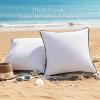 imagePhantoscope Pack of 2 Outdoor Waterproof Throw Pillow Covers with Contrast Piping Decorative Square Cushion Case Patio Pillows for Couch Tent Sunbrella Sage Green 18x18 inchesPure White