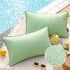 imagePhantoscope Pack of 2 Outdoor Waterproof Throw Pillow Covers with Contrast Piping Decorative Square Cushion Case Patio Pillows for Couch Tent Sunbrella Sage Green 18x18 inchesSage Green