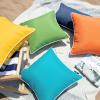 imagePhantoscope Pack of 2 Outdoor Waterproof Throw Pillow Covers with Contrast Piping Decorative Square Cushion Case Patio Pillows for Couch Tent Sunbrella Sage Green 18x18 inchesForest Green