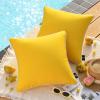 imagePhantoscope Pack of 2 Outdoor Waterproof Throw Pillow Covers with Contrast Piping Decorative Square Cushion Case Patio Pillows for Couch Tent Sunbrella Sage Green 18x18 inchesYellow