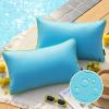 imagePhantoscope Pack of 2 Outdoor Waterproof Throw Pillow Covers with Contrast Piping Decorative Square Cushion Case Patio Pillows for Couch Tent Sunbrella Sage Green 18x18 inchesSky Blue