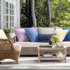 imagePhantoscope Pack of 2 Outdoor Waterproof Throw Pillow Covers with Contrast Piping Decorative Square Cushion Case Patio Pillows for Couch Tent Sunbrella Sage Green 18x18 inchesFoggy Blue