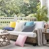 imagePhantoscope Pack of 2 Outdoor Waterproof Throw Pillow Covers with Contrast Piping Decorative Square Cushion Case Patio Pillows for Couch Tent Sunbrella Sage Green 18x18 inchesDark Blue