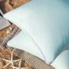 imagePhantoscope Pack of 2 Outdoor Waterproof Throw Pillow Covers with Contrast Piping Decorative Square Cushion Case Patio Pillows for Couch Tent Sunbrella Sage Green 18x18 inchesLightblue