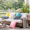 imagePhantoscope Pack of 2 Outdoor Waterproof Throw Pillow Covers with Contrast Piping Decorative Square Cushion Case Patio Pillows for Couch Tent Sunbrella Sage Green 18x18 inchesPink