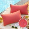 imagePhantoscope Pack of 2 Outdoor Waterproof Throw Pillow Covers with Contrast Piping Decorative Square Cushion Case Patio Pillows for Couch Tent Sunbrella Sage Green 18x18 inchesRose Pink