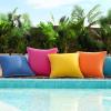 imagePhantoscope Pack of 2 Outdoor Waterproof Throw Pillow Covers with Contrast Piping Decorative Square Cushion Case Patio Pillows for Couch Tent Sunbrella Sage Green 18x18 inchesFoggy Blue