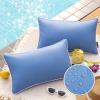 imagePhantoscope Pack of 2 Outdoor Waterproof Throw Pillow Covers with Contrast Piping Decorative Square Cushion Case Patio Pillows for Couch Tent Sunbrella Sage Green 18x18 inchesFoggy Blue