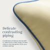 imagePhantoscope Pack of 2 Outdoor Waterproof Throw Pillow Covers with Contrast Piping Decorative Square Cushion Case Patio Pillows for Couch Tent Sunbrella Sage Green 18x18 inchesButter Yellow