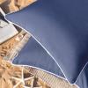 imagePhantoscope Pack of 2 Outdoor Waterproof Throw Pillow Covers with Contrast Piping Decorative Square Cushion Case Patio Pillows for Couch Tent Sunbrella Sage Green 18x18 inchesDark Blue