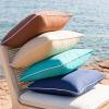 imagePhantoscope Pack of 2 Outdoor Waterproof Throw Pillow Covers with Contrast Piping Decorative Square Cushion Case Patio Pillows for Couch Tent Sunbrella Sage Green 18x18 inchesBrown