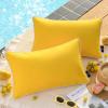 imagePhantoscope Pack of 2 Outdoor Waterproof Throw Pillow Covers with Contrast Piping Decorative Square Cushion Case Patio Pillows for Couch Tent Sunbrella Sage Green 18x18 inchesYellow