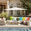 imagePhantoscope Pack of 2 Outdoor Waterproof Throw Pillow Covers with Contrast Piping Decorative Square Cushion Case Patio Pillows for Couch Tent Sunbrella Sage Green 18x18 inchesLight Grey