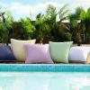 imagePhantoscope Pack of 2 Outdoor Waterproof Throw Pillow Covers with Contrast Piping Decorative Square Cushion Case Patio Pillows for Couch Tent Sunbrella Sage Green 18x18 inchesPure White