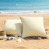 imagePhantoscope Pack of 2 Outdoor Waterproof Throw Pillow Covers with Contrast Piping Decorative Square Cushion Case Patio Pillows for Couch Tent Sunbrella Sage Green 18x18 inchesButter Yellow