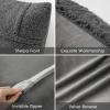 imagePhantoscope Pack of 2 Sherpa Throw Decorative Pillow Cover GeometricPattern Faux Fur Fluffy Cushion Cases Soft Pillow Cases for BedroomCouchNavy Blue 12 x 20 InchesDark Grey