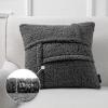 imagePhantoscope Pack of 2 Sherpa Throw Decorative Pillow Cover GeometricPattern Faux Fur Fluffy Cushion Cases Soft Pillow Cases for BedroomCouchNavy Blue 12 x 20 InchesDark Grey