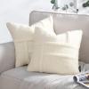 imagePhantoscope Pack of 2 Sherpa Throw Decorative Pillow Cover GeometricPattern Faux Fur Fluffy Cushion Cases Soft Pillow Cases for BedroomCouchNavy Blue 12 x 20 InchesOffwhite