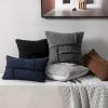 imagePhantoscope Pack of 2 Sherpa Throw Decorative Pillow Cover GeometricPattern Faux Fur Fluffy Cushion Cases Soft Pillow Cases for BedroomCouchNavy Blue 12 x 20 InchesLight Grey