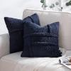 imagePhantoscope Pack of 2 Sherpa Throw Decorative Pillow Cover GeometricPattern Faux Fur Fluffy Cushion Cases Soft Pillow Cases for BedroomCouchNavy Blue 12 x 20 InchesNavy Blue