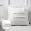 imagePhantoscope Pack of 2 Sherpa Throw Decorative Pillow Cover GeometricPattern Faux Fur Fluffy Cushion Cases Soft Pillow Cases for BedroomCouchNavy Blue 12 x 20 InchesWhite