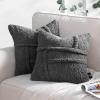 imagePhantoscope Pack of 2 Sherpa Throw Decorative Pillow Cover GeometricPattern Faux Fur Fluffy Cushion Cases Soft Pillow Cases for BedroomCouchNavy Blue 12 x 20 InchesDark Grey