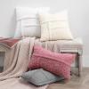 imagePhantoscope Pack of 2 Sherpa Throw Decorative Pillow Cover GeometricPattern Faux Fur Fluffy Cushion Cases Soft Pillow Cases for BedroomCouchNavy Blue 12 x 20 InchesWhite