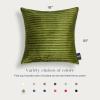 imagePhantoscope Pack of 2 Velvet Decorative Throw Decorative Pillow Cover  Crushed Velvet Handmade Pleated Design  Soft Solid Square Pillow Case for Couch Bed and Chair Green 18 x 18 inches 45 x 45 cmGreen