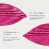 imagePhantoscope Pack of 2 Velvet Decorative Throw Decorative Pillow Cover  Crushed Velvet Handmade Pleated Design  Soft Solid Square Pillow Case for Couch Bed and Chair Green 18 x 18 inches 45 x 45 cmHot Pink