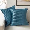 imagePhantoscope Pack of 2 Velvet Decorative Throw Decorative Pillow Cover  Crushed Velvet Handmade Pleated Design  Soft Solid Square Pillow Case for Couch Bed and Chair Green 18 x 18 inches 45 x 45 cmLake Blue