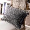 imagePhantoscope Decorative Boho Throw Pillow with Pillow Insert Included Hand Woven Textured Pillow Cover with Fringe Trim Modern Farmhouse Square Cushion Pillow Black 12 x 20 Inches