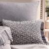 imagePhantoscope Decorative Boho Throw Pillow with Pillow Insert Included Hand Woven Textured Pillow Cover with Fringe Trim Modern Farmhouse Square Cushion Pillow Black 12 x 20 Inches