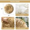 imagePhantoscope Round Throw Pillow Handcrafted Pumpkin Velvet Floor Pillow Couch Bed and Chair Brown 16 x 16 inches 40 x 40 cm