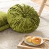 imagePhantoscope Round Throw Pillow Handcrafted Pumpkin Velvet Floor Pillow Couch Bed and Chair Light Green 16 x 16 inches 40 x 40 cm