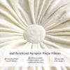 imagePhantoscope Round Throw Pillow Handcrafted Pumpkin Velvet Floor Pillow Couch Bed and Chair White 16 x 16 inches 40 x 40 cm